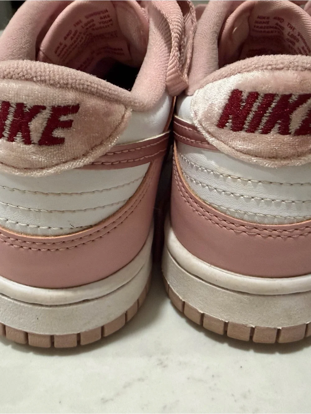 Women’s Nike Dunk low pink velvet shoes
